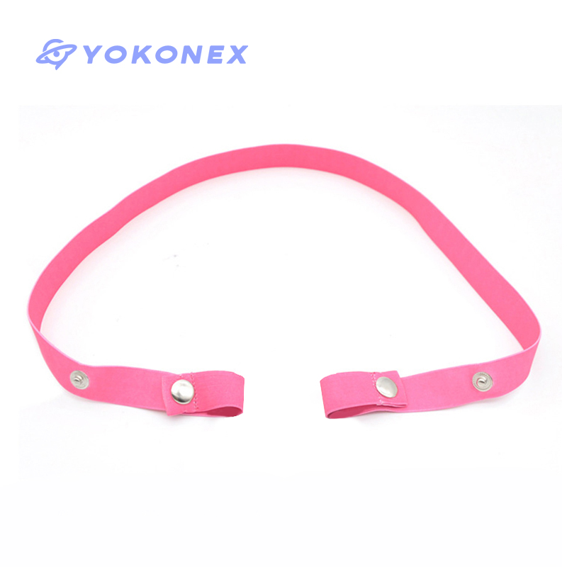 18+ Male chastity cage chastity lock anti-shedding device fixed elastic strap auxiliary strap adjustable scrotum ring sex toy: Pink