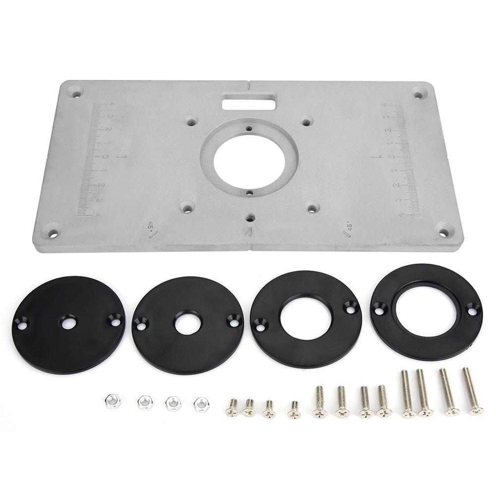 Newstyle Woodworking Insert Plate 235mm x 120mm x 8mm Aluminum Woodworking DIY Router Table Insert Plate&Ring