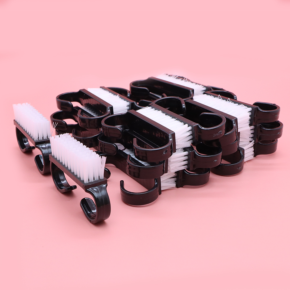 50/100pcs Nail Brushes Solid Black Mini Goat Horn Scrubber Soft Remove Dust Plastic Manicure Pedicure Nail Art Cleaning Brush