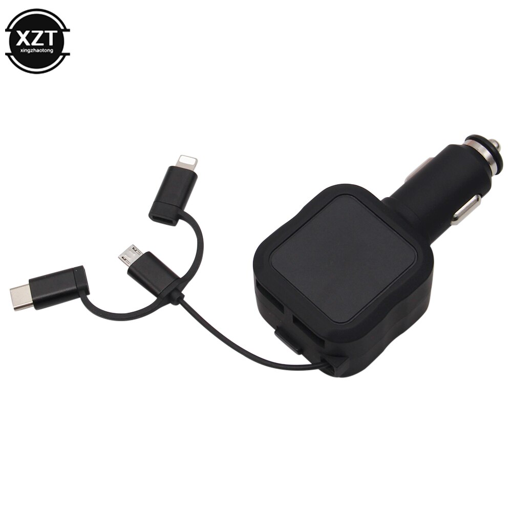 4 in-in -1- dehnkabel mit schnellladefunktion fürs auto, usb  qc3.0 ladegeräte (typ c, micro-usb) für samsung, huawei und xiaomi mobiltelefone