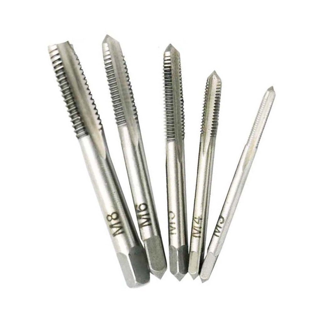 Tapping Screw Thread Metric Plug Taps 5pc Ball Bearing Steel Machine Hand Tap M3-M8 Set Hand Grinding Carving Tool