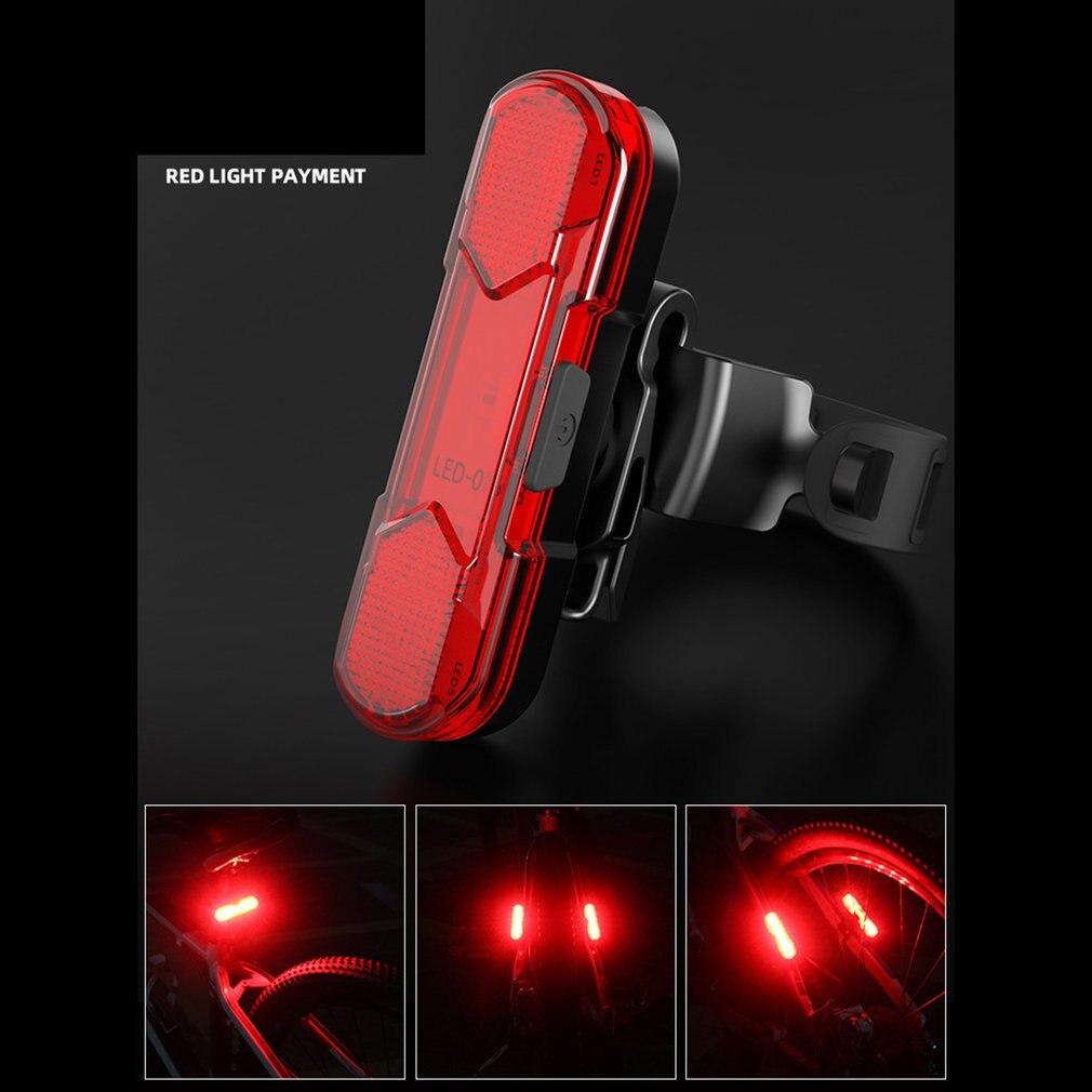 Fiets Led Lamp Fiets Achterlicht Mini Achterlicht Usb Oplaadbare Veiligheid Night Rijden Achterlicht: Rood