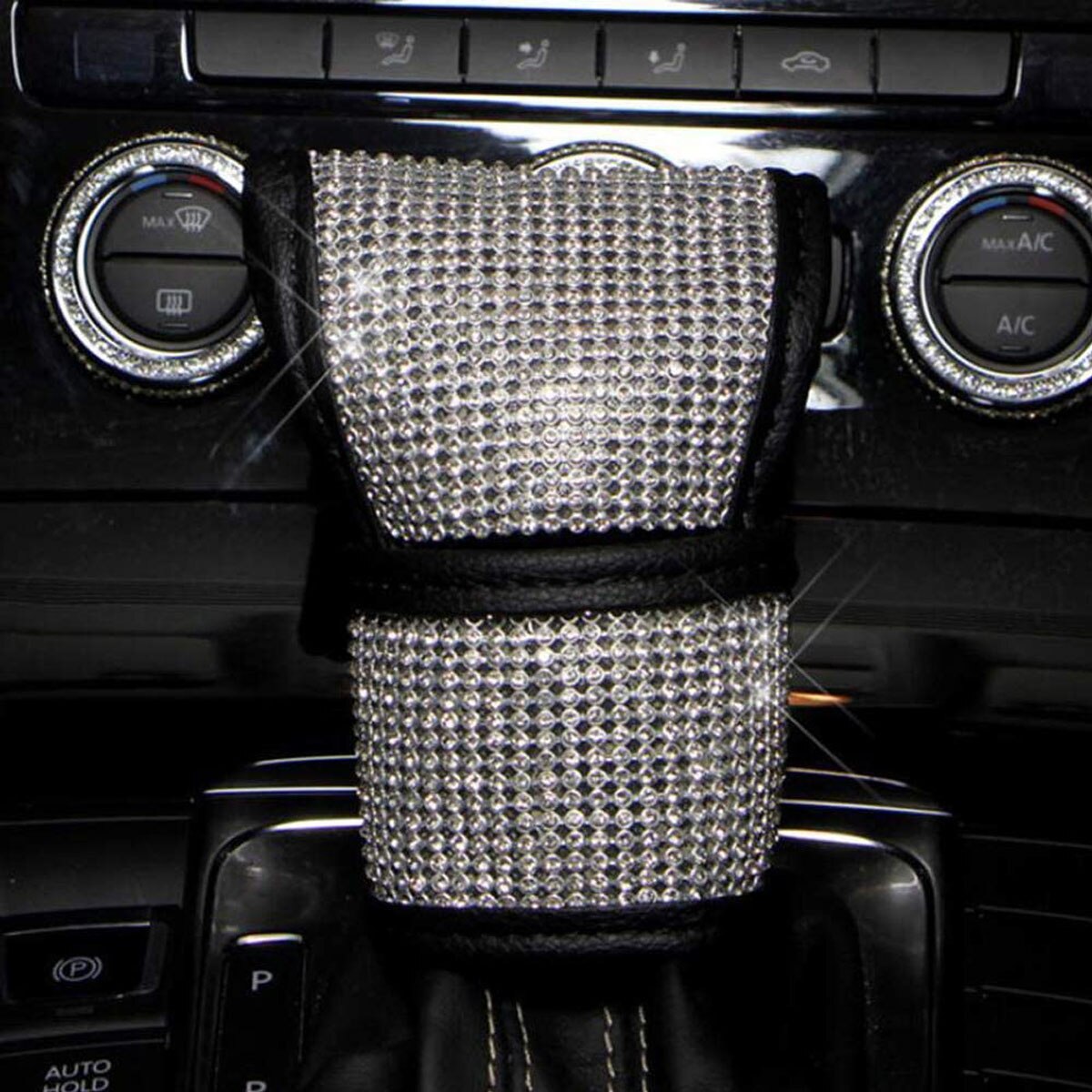 Universel voiture étincelle Bling strass intérieur volant couverture Console centrale coussin appuie-tête oreillers Auto accessoire ensemble