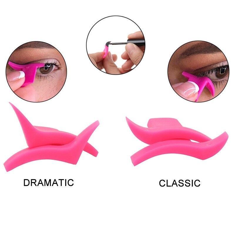 MOONBIFFY 1Pair Cat Eye Eyeliner Stamp Eyeshadow Cosmetic Easy To Makeup Wing Style Tools Eye Liner Stamping Stencil Tools