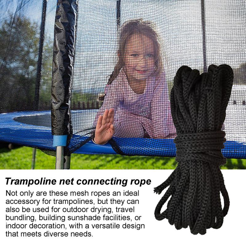 Trampoline Net Replacement Rope Long Safety Tie Down Rope 5mm/0.2 Inch Thick Braided Cord For Enclosure Nets 4 PCS Trampoline