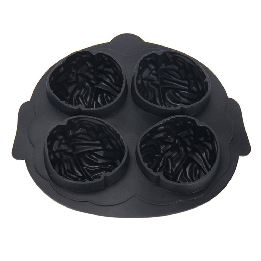 Brain shape ice grid Funny brain shape mold Four-hole ice grid Halloween ice grid silicone mold: 1
