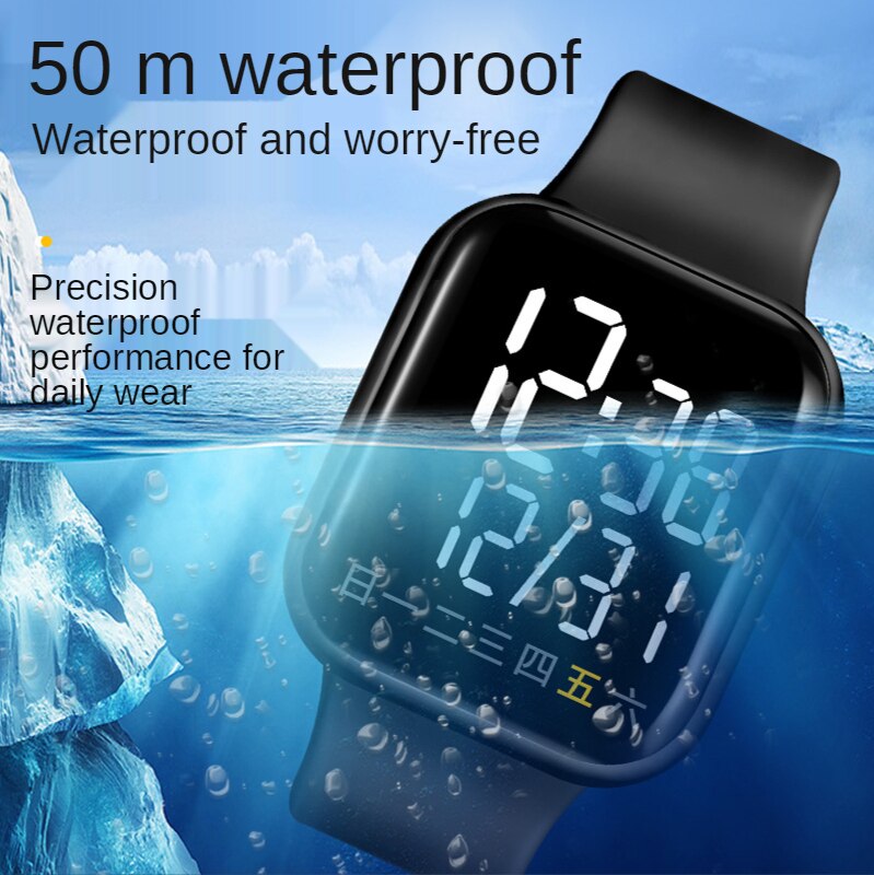 The square LED electronic watch apple touch screen LED watch digital sports students