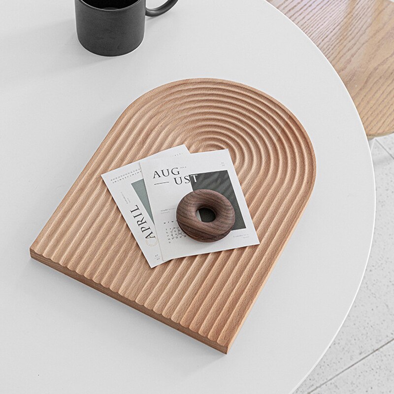 1Pc Nordic Groef Hout Dessert Snijden Brood Lade Keuken Anti-Slip Snijplank Organizer