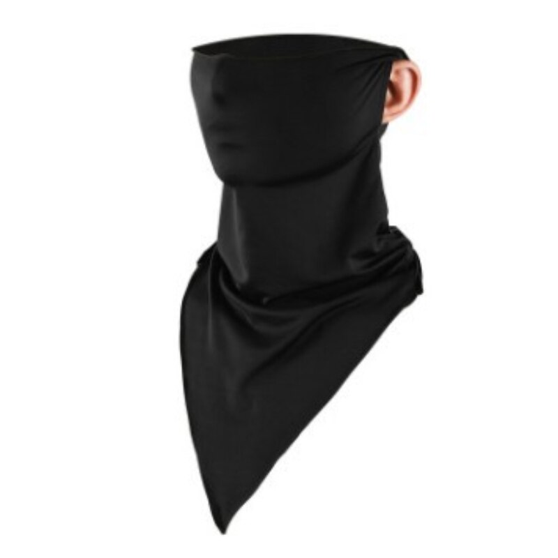 Motorcycle Proctect Cycling Face Mask Anti-UV Neck Hood Half Face Breathable Dustproof Headband Triangle Sport Scarf: Triangle black