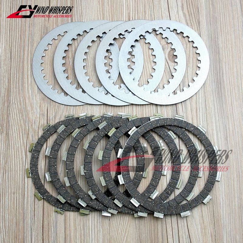 Motorfiets Kurk Wrijving Staal Koppeling Platen Discs Kurk Set Voor Yamaha XVS 400 Drag Star DS4 00-15 XVS 400C Classic 1998: All 11XPCS