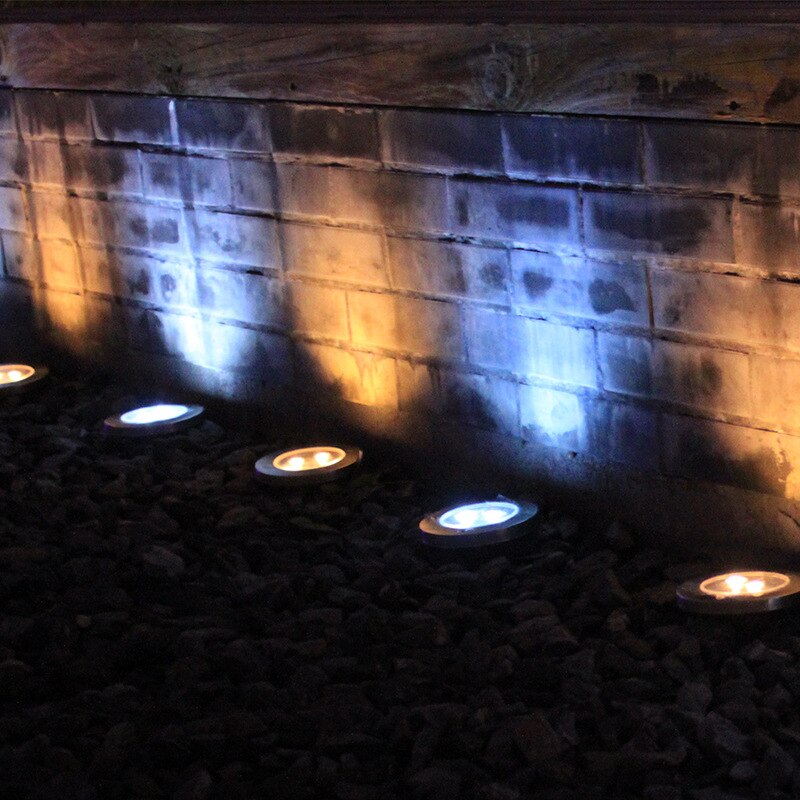 4pcs/lot 2led/4led/8led Circular Solar Lawn Lights Outdoor waterproof underground Lights Solar Lawn Lights for garden