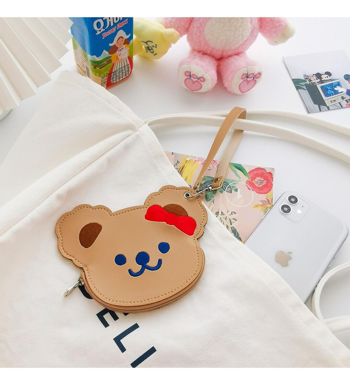 Bentoy Korea PU Bear Coin Purse Student Bus Bank Card Case Milkjoy Storage Holder Mini Wallet Cute Children