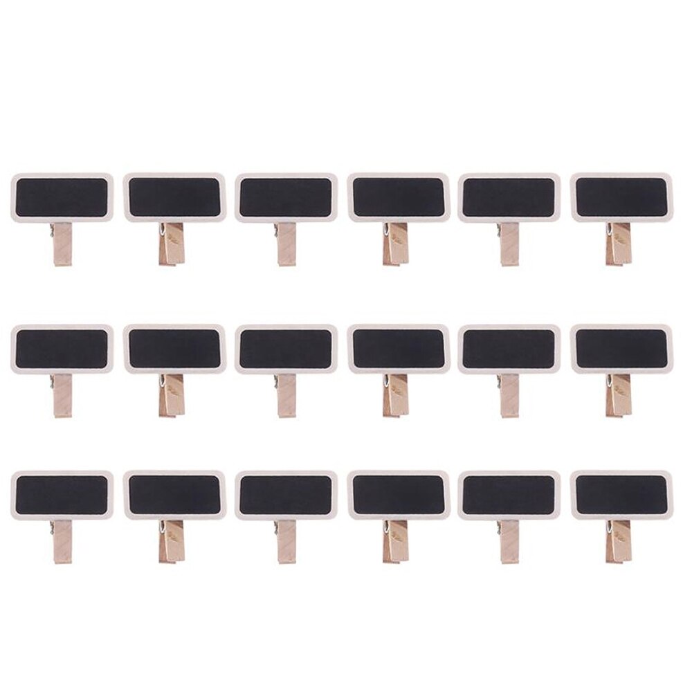 50pcs Mini blackboard wood message slate rectangle clip clip panel card memos label brand price board