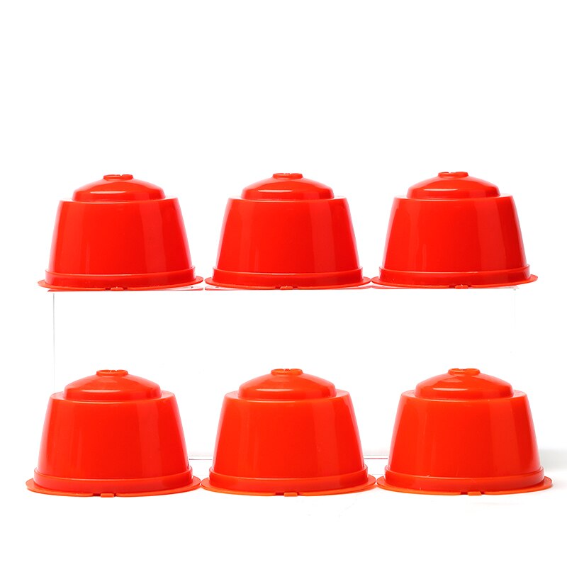Capsules de café réutilisables pour Dolce Gusto, dosette pour nescafé, avec cuillère, brosse, accessoires de cuisine, 6 pièces: 6pcs-orange