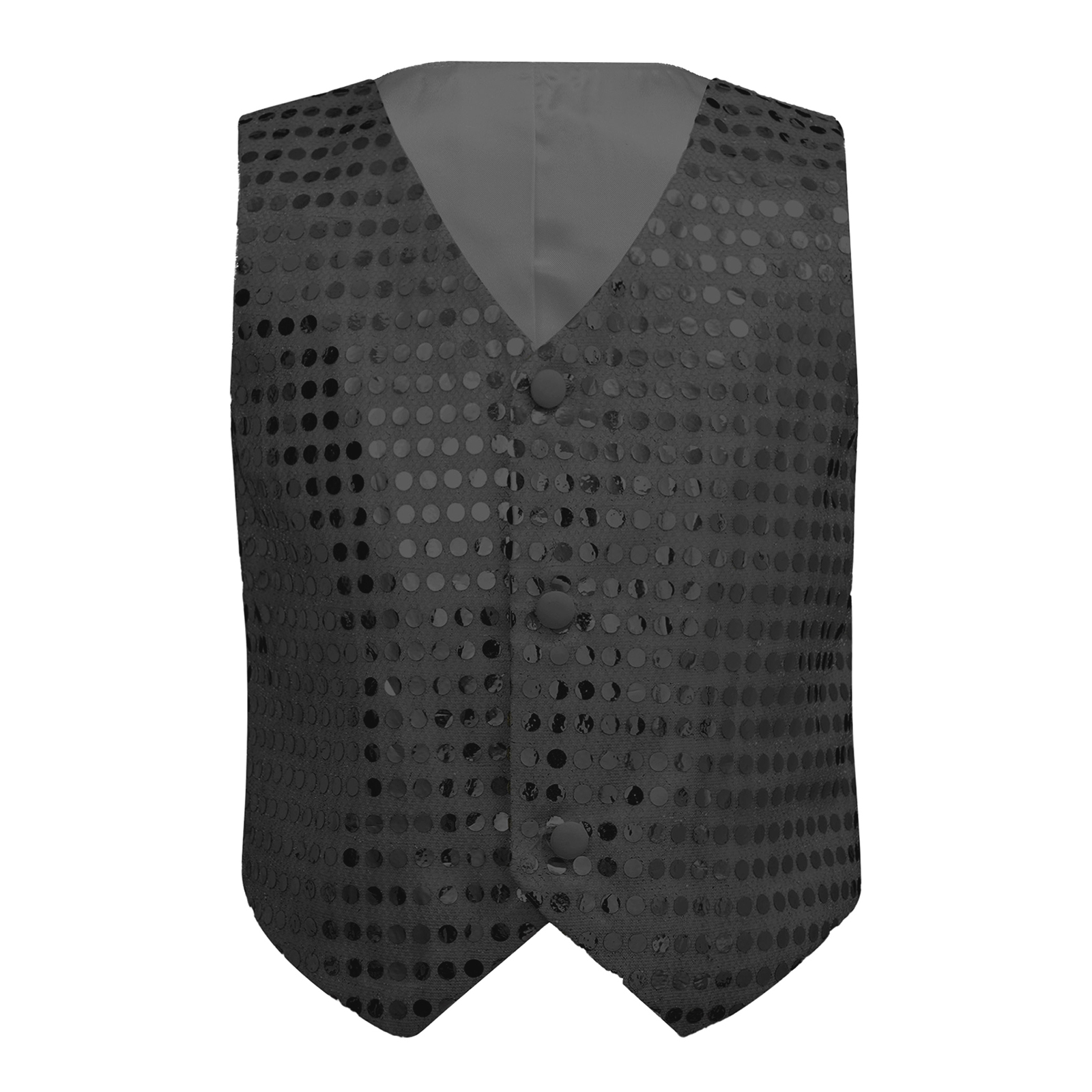 Gilet sans manches à paillettes pour enfants, 6-14, Costume de danse pour chorale, Jazz, Performance sur scène: Black / 14