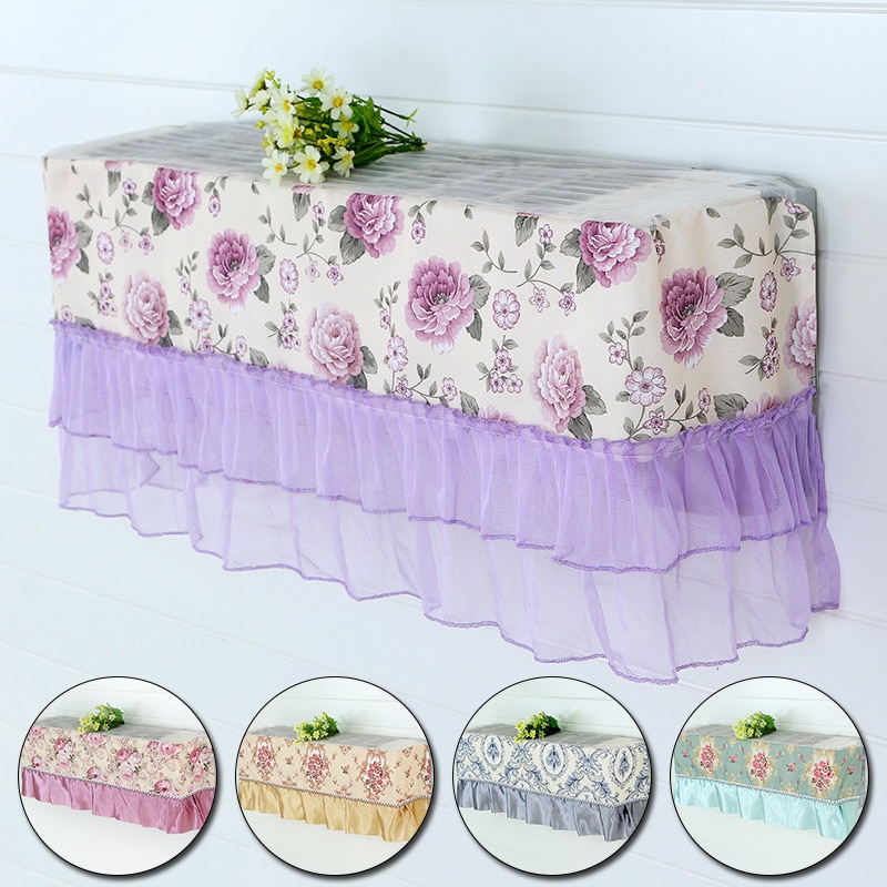 Lace Doek Bloem Opknoping Airconditioning Cover Ac Stofkap Roze Paars Koffie Kleur Home Decor Slaapkamer Woonkamer