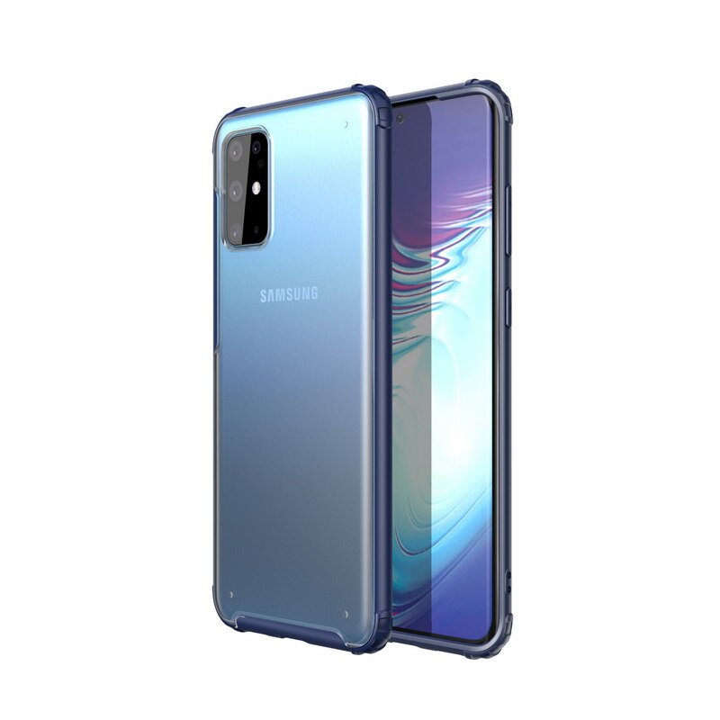 Funda de teléfono blindada a prueba de golpes para Samsung Galaxy S20 Ultra S10 S10e Note 10 Plus funda híbrida/TPU protege la cubierta dura transparente: For Samsung S20 Plus / Azul