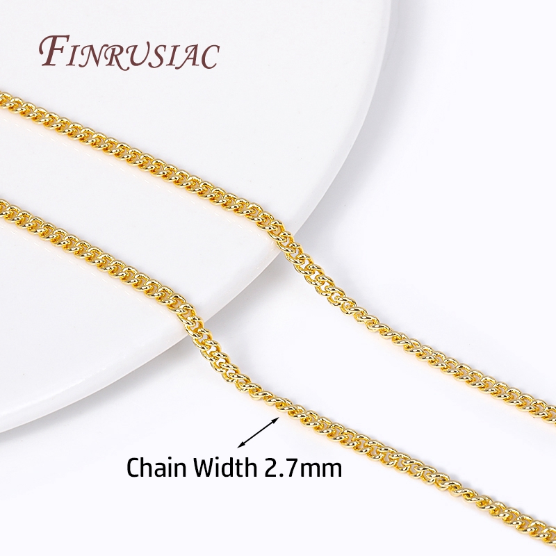 Metallkjeder i bulk , 18k gullbelagte 2.7mm -leddskjeder til diy-halskjede, håndlagde smykkefremstillingsfunn, tilbehør