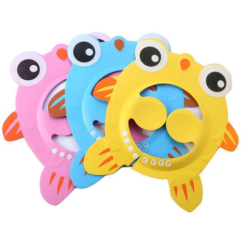 Baby Cute Cartoon Animal Shower Shampoo Caps Plasitc Waterproof Ear Eye Protection Child Hat Adjustable Bath Shield
