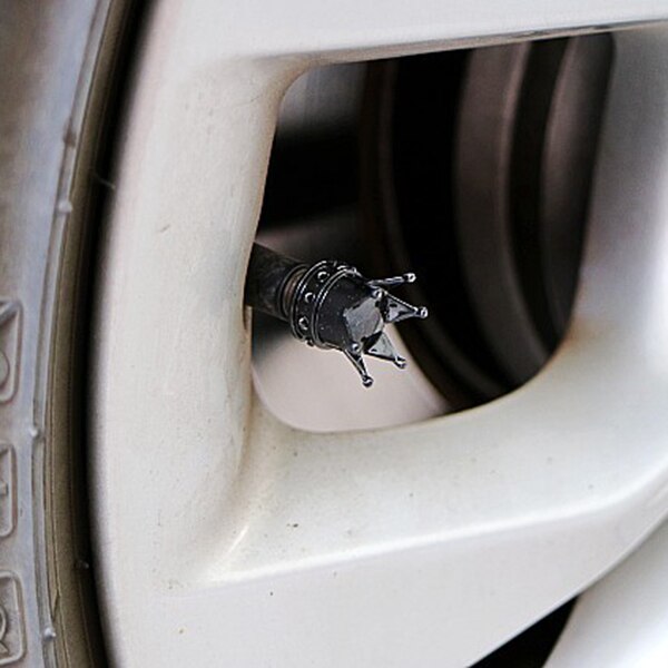 4 crown tire tapas de válvula de aire negro bicicleta motocicleta coche rueda