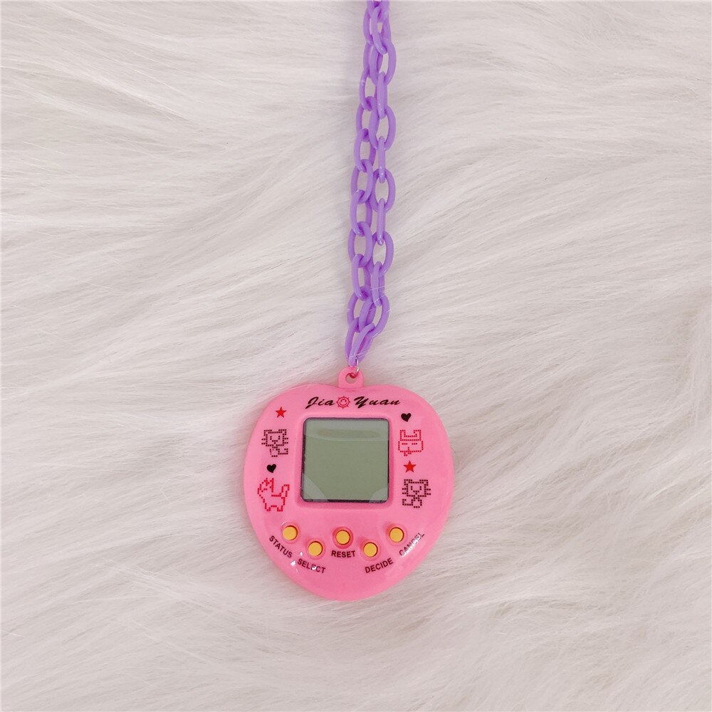 Y2k halsband leksak minnen godis färg elektronisk husdjur maskin hals tröja kedja tillbehör: Rosa