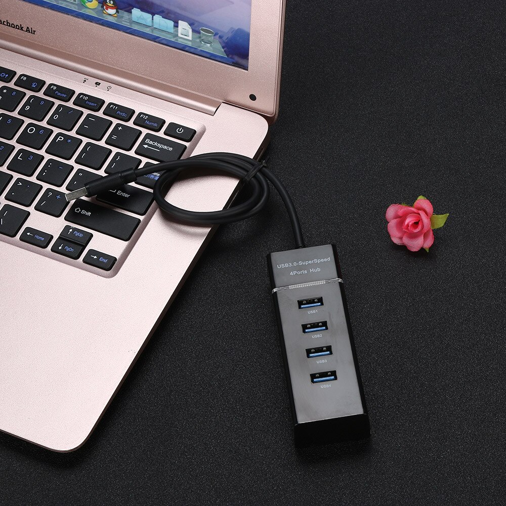 CARPRIE USB Hub High Speed Black USB 3.0 HUB Splitter Expansion For Desktop PC Laptop Adapt With Super Speed Transfer Rate 0.5M