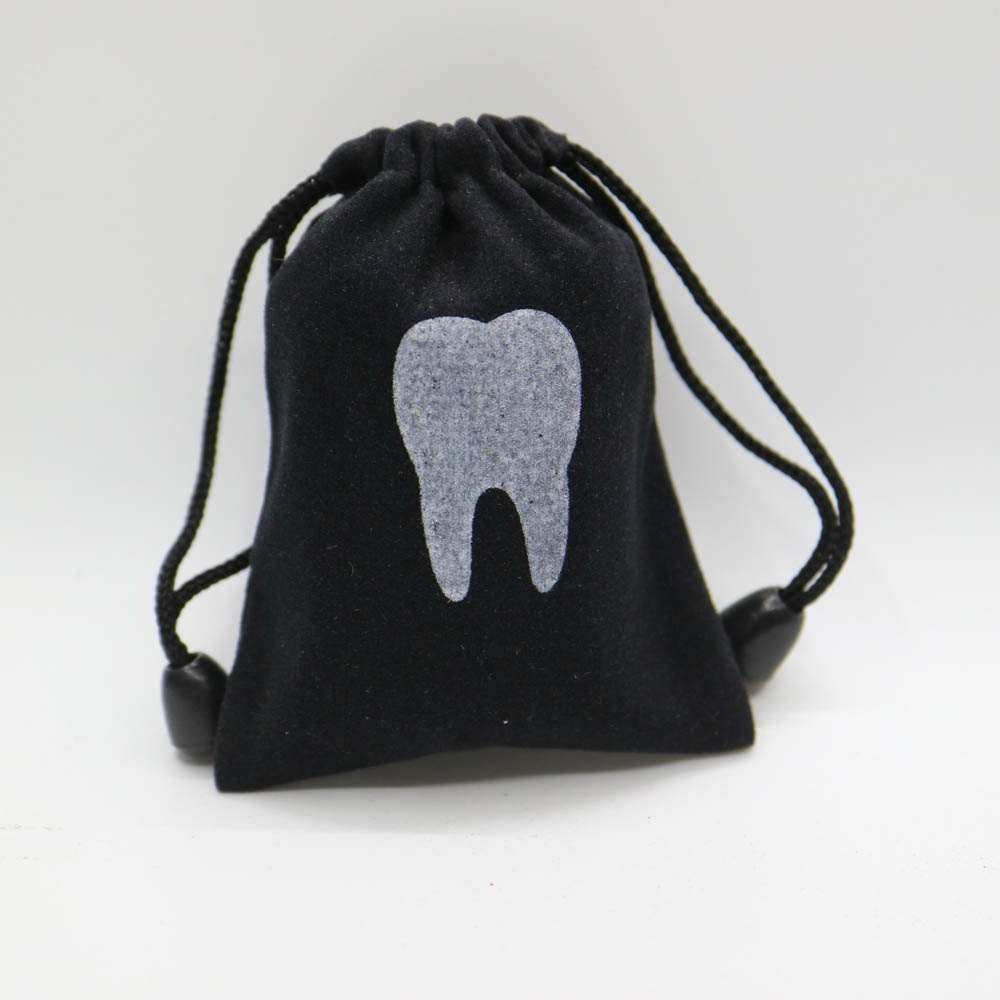 10pcs Dental clinic Deciduous teeth storage bag baby primary teeth case milk teeth bag The tooth fairy bag size 7*9cm