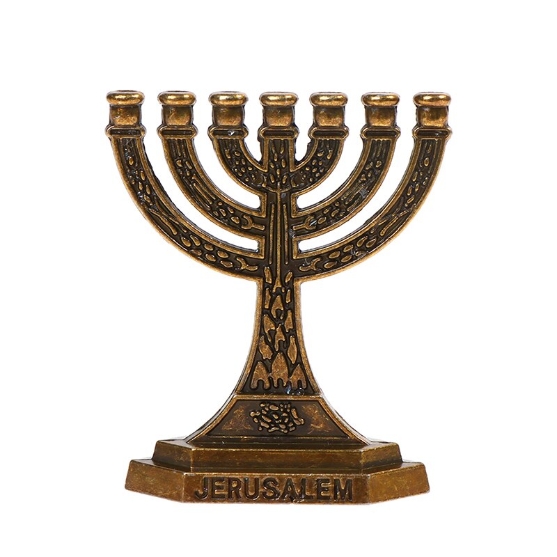Joodse Menorah Kaars-Houders Religies Kandelaar Chanoeka Kandelaars 7 Tak Kaarshouder: gold