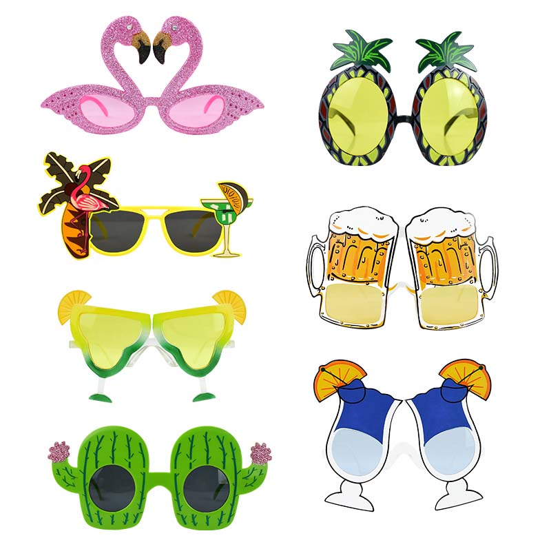 Gafas de sol hawaianas para en la playa, 1 unidad, flamenco divertido, piña, suministros para , Festival de verano