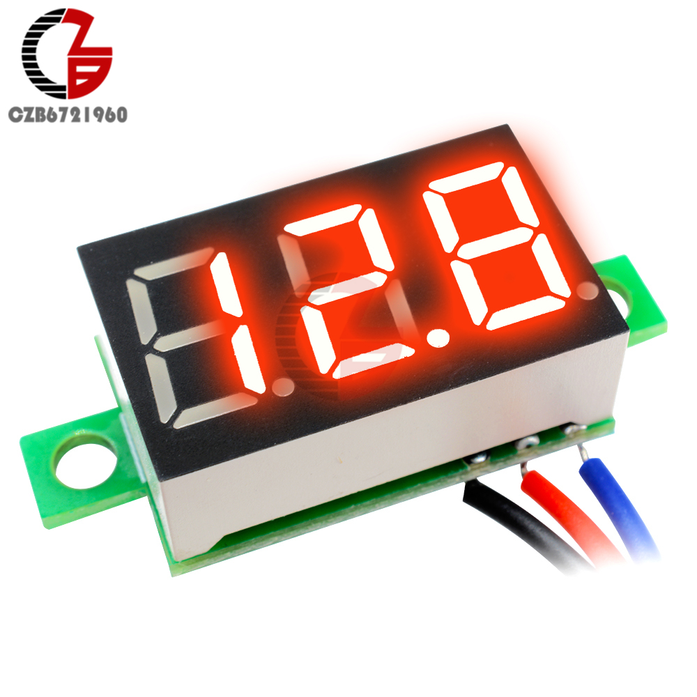 Mini Digital Voltmeter LED Spannungsanzeige Panelmeter 3.3-30V Rot V3O5 