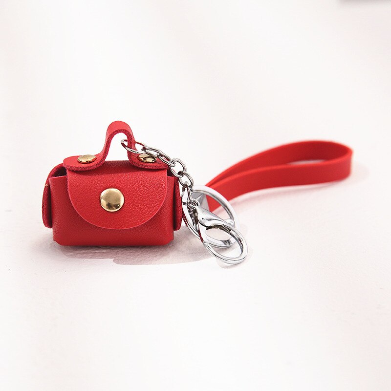 mignon sac de monnaie avec porte-clés en cuir PU porte-monnaie fermeture éclair Mini portefeuilles porte-clés petit sac à main sac sacs à main: Rouge