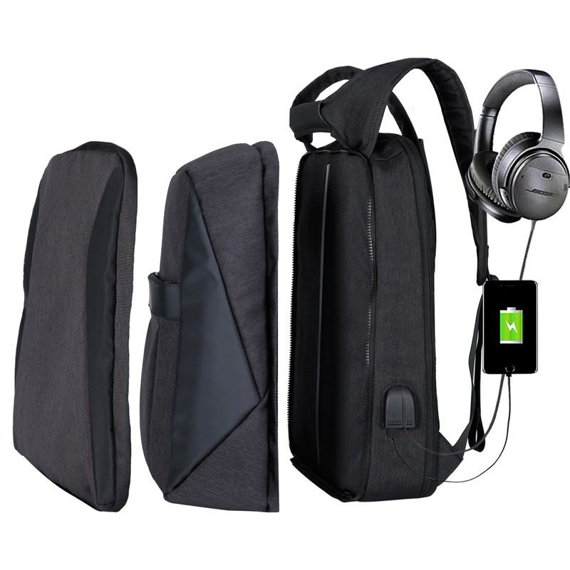 XQXA 17.3 "Slim Laptop Rugzak Vrouwen/Mannen Zakelijke Tassen met Usb-poort Opladen Waterbestendig Schooltas voor College rugzakken: 1806Nwith R Front BL