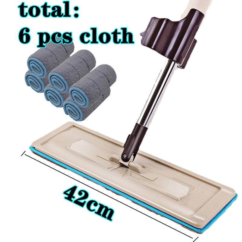 Plat Vadrouille Pour La Maison Et La Cuisine Nettoyage De Sol Vadrouille Sans Main Lavage Vadrouille Plate Avec Tampons En Microfibre Remplacement: 042-6 Cloth 1 Mop