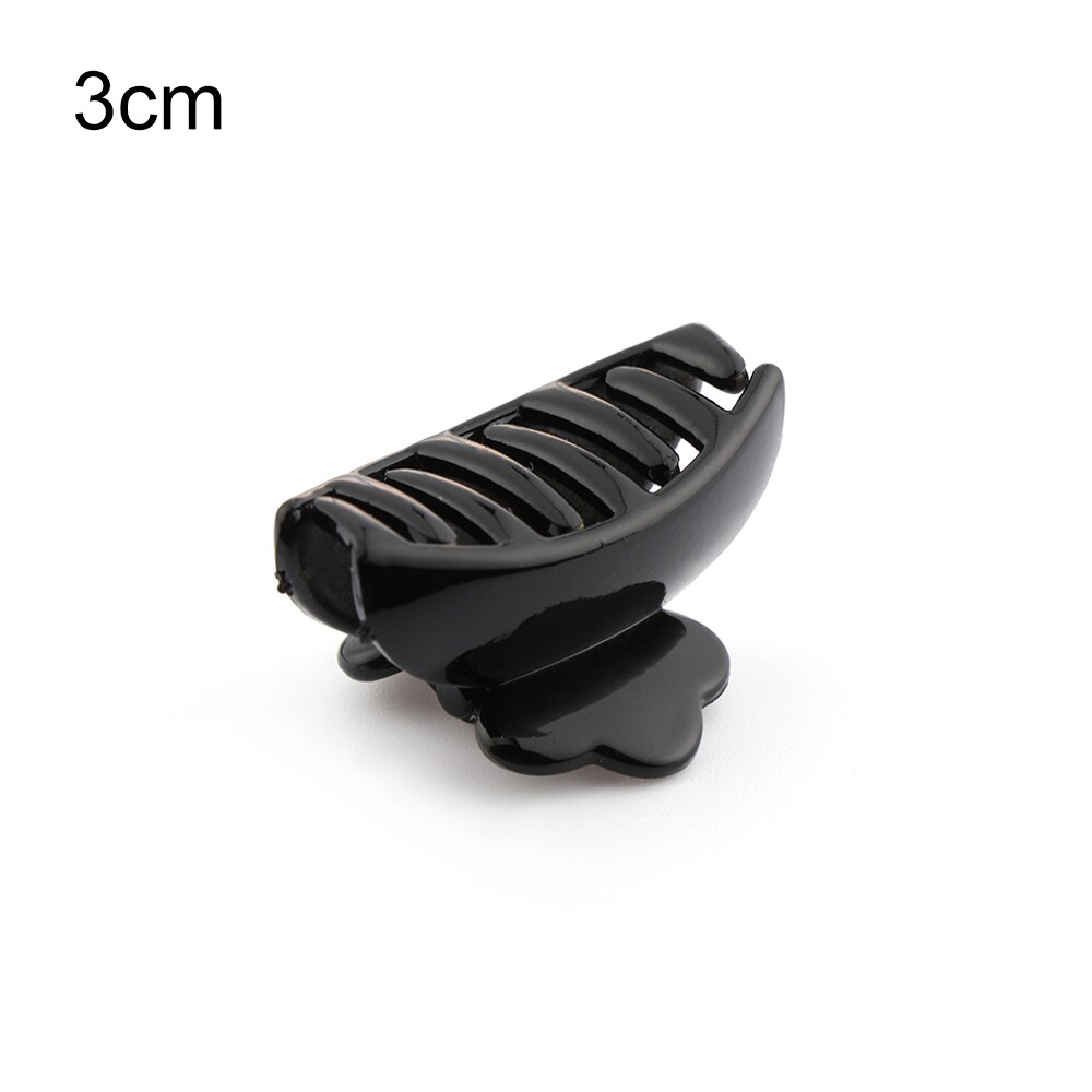 Horquillas de mariposa de acrílico negro brillante para el pelo, pinzas para el pelo, herramientas de estilismo de salón de peluquería, 1 ud.: 3cm