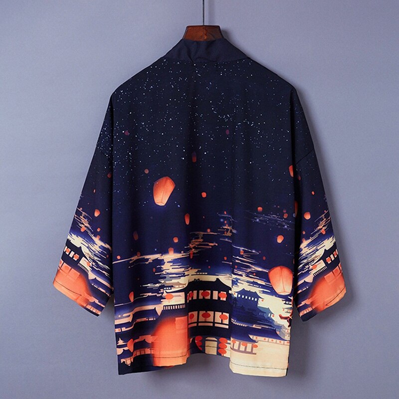 Japanese Kimono Cardigan Men Haori Yukata Male Samurai Costume Clothing Kimono Jacket Mens Kimono Shirt Yukata Haori 12805: 13