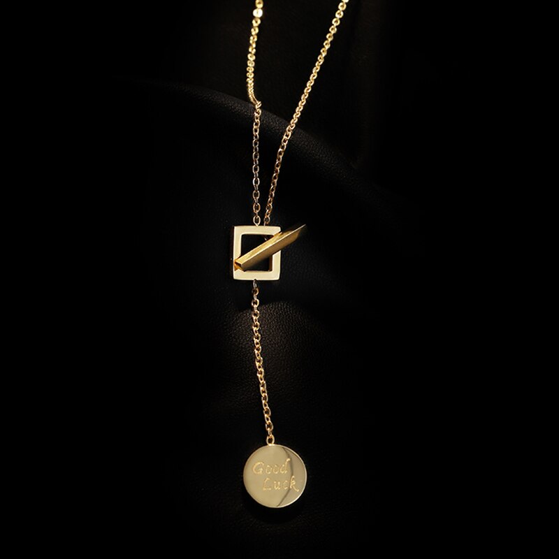 in Acciaio Inox Buona Fortuna Collana in Oro Le Donne Gioelleria Raffinata E Alla Moda Semplice girocollo Collari Temperamento Pendenti con Gemme E Perle