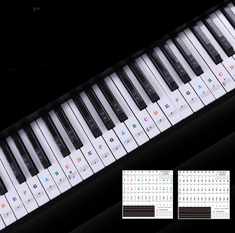 49 54 61 88 Keys Electronic Piano Keyboard Sound Name Stickers Key Sticker Piano Stave Music Decal Label Note Sticker