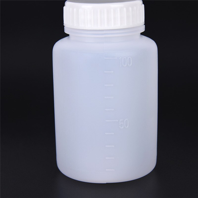 2 Pcs 100ml Cylinder Shaped Clear Plastic Chemical Storage Reagent Bottle