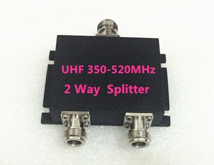 2 Manier 450 MHz RF Power Splitter 350-520 MHz UHF twee-weg radio divider, cdma signaal repeater splitter