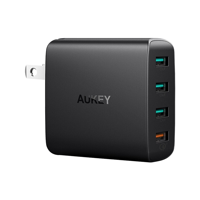 Aukey 42W 4 Poorten Usb Charger Met Quick Charge 3.0 Opvouwbare Us Plug Usb Wall Charger Voor I-telefoon I-Pad Pro/Air Xiao-Mi Sam-Sung: Default Title
