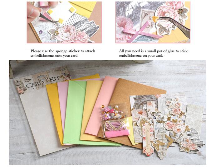 vintage flower card material making set diy paper card craft simple card making supplies