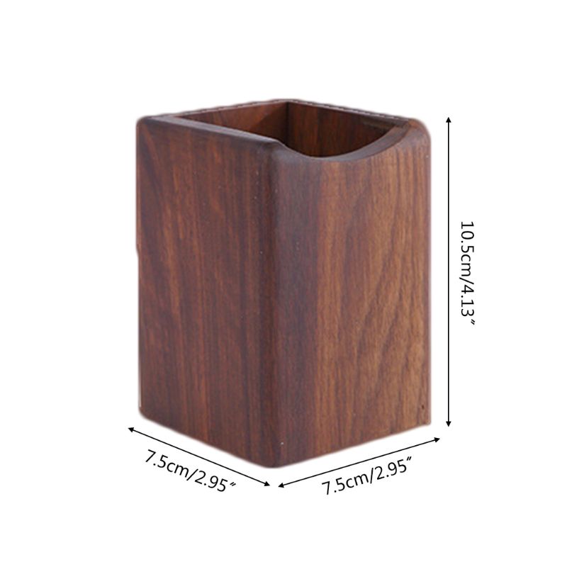 Natural Wooden Pen Pencil Holder Multiple-use Desk Organizer Storage Box Desktop Office Supplies
