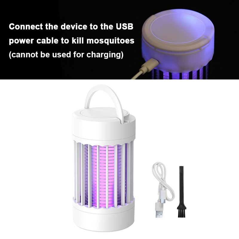Elektrische Schok Muggen Killer Lamp UV Licht USB Anti Muggenval Voor Slaapkamer Outdoor Camping Gebruik Doodt Motten Wespen Muggen: WHITE