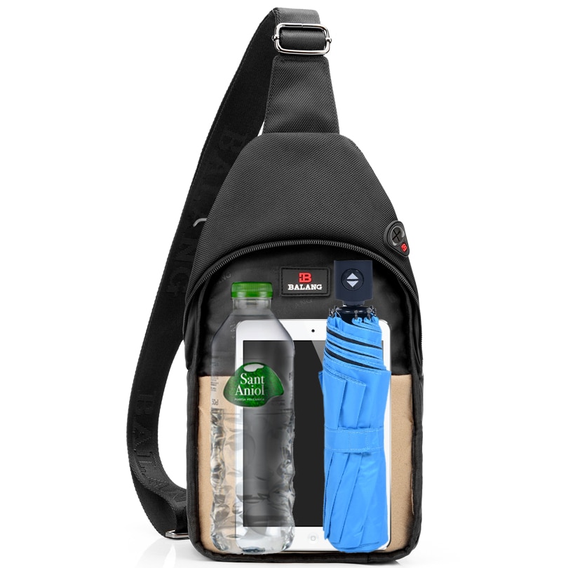 BALANG Crossbody Tassen voor Mannen Messenger Bag Borst Pak Toevallige Zak Waterdichte Nylon Schouderriem Pack