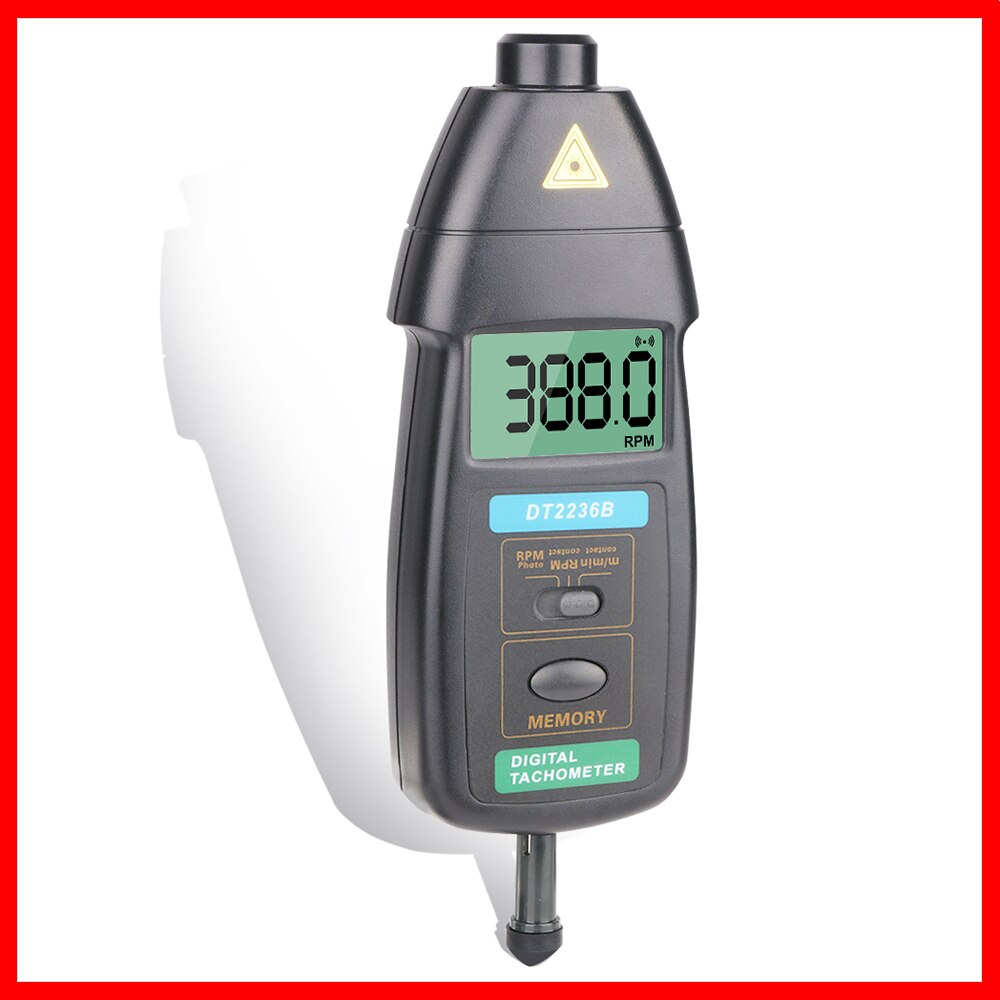 Portabel Handheld LCD display Tachometer surface speed sensor flute vails to measure speed and length of wire RZ DT2236B