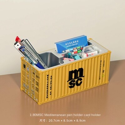 1:30 Simulation model container multi-function pen holder card holder storage box office must be a: Deep Blue