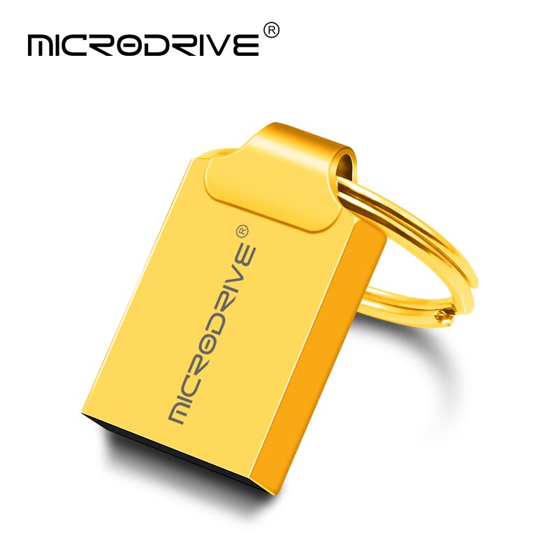 Metalowa pamięć USB Flash 64 gb thumbdrive 16GB 8GB Pendrive 32gb Flash Pendrive 128gb wodoodporna Pen Drive dysk usb do samochodu: 32GB / Złota