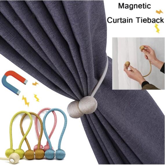 1Pc Pearl Magnetic Ball Curtain Tie Rope Backs Holdbacks Buckle Clips Accessory Rods Accessoires Hook Holder Home Decorations
