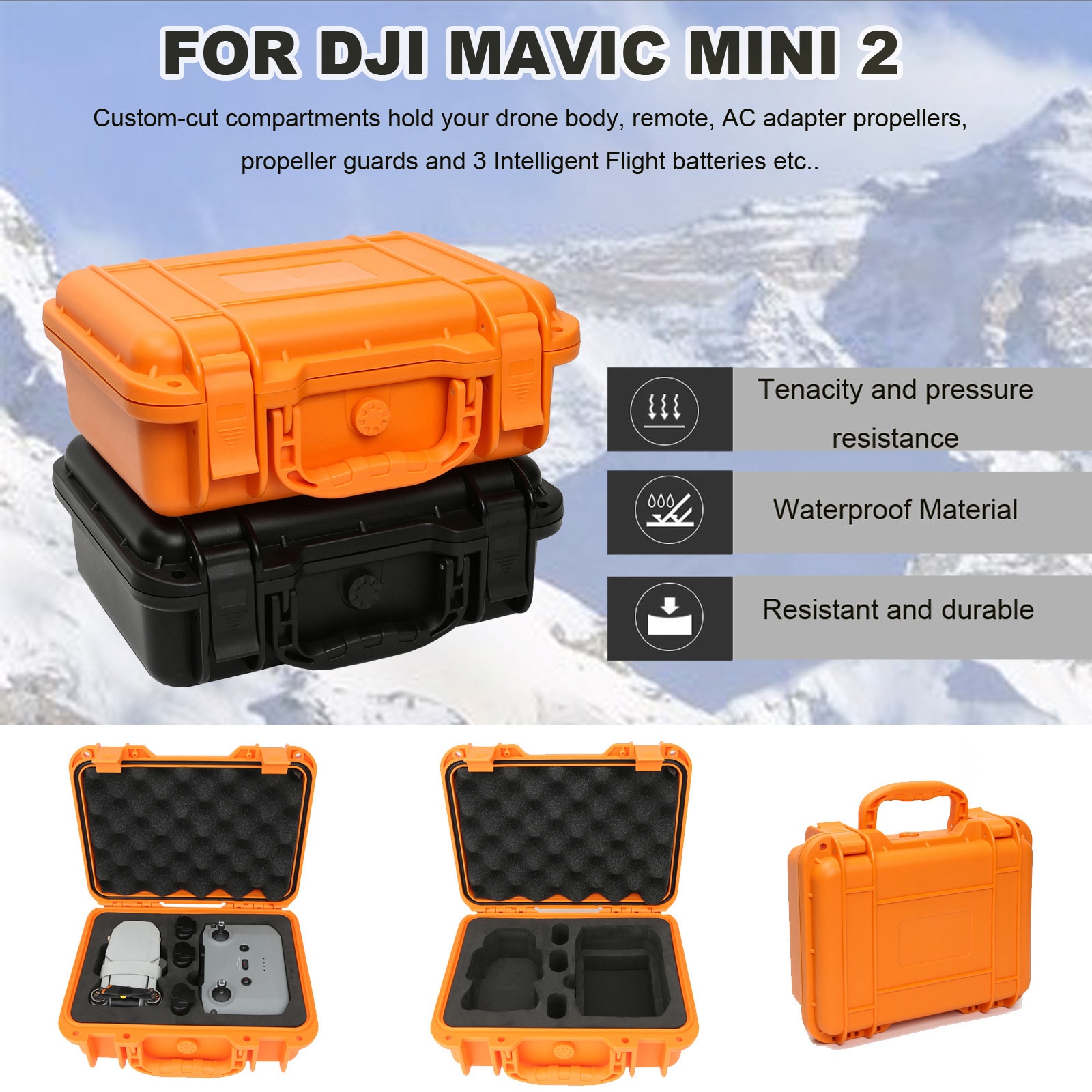 Schnelle Liefern Wasserdichte Kompakt Reise Lagerung schwer Fall Kasten Für Dji Mavic Mini 2 Rc Drohne Caja de almacenamiento para drohnen