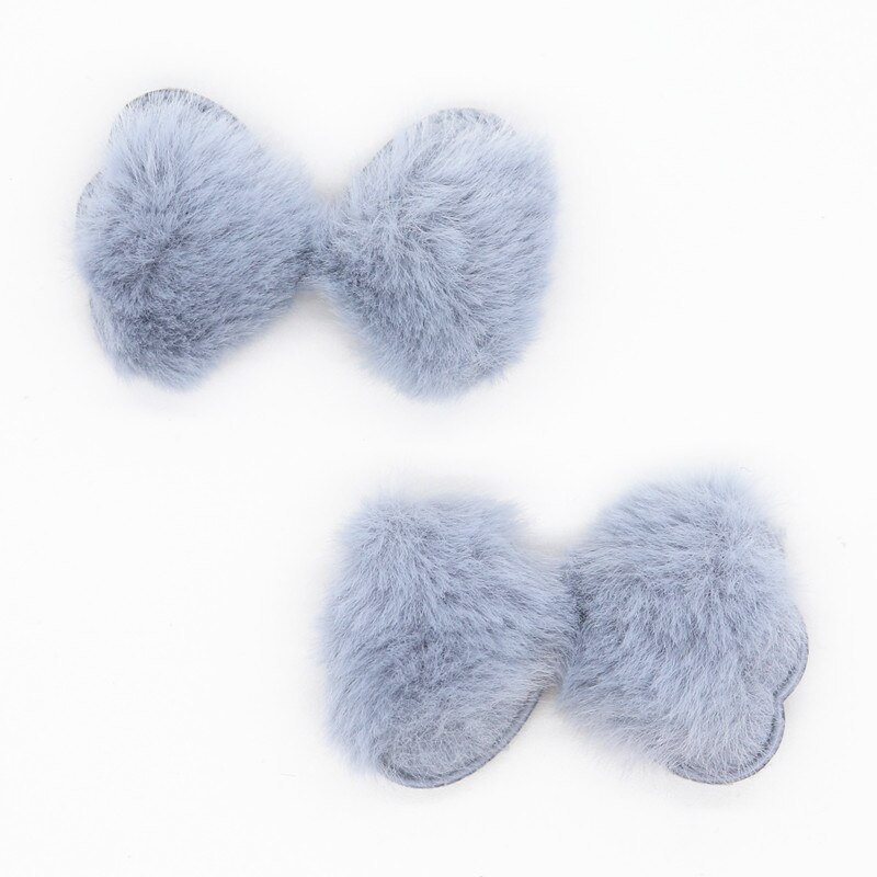 10 stuks strik pluche patches applicaties voor kleding knutselen naaibenodigdheden diy haarspeldjes decoratie  y19081303: Grijs